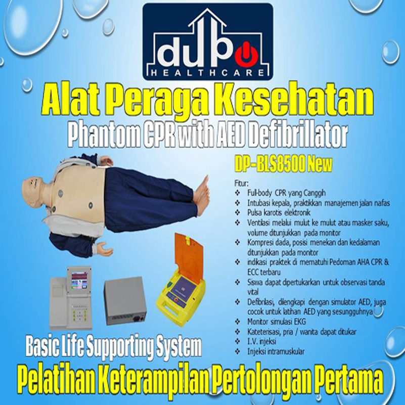 Phantom CPR with AED Defibrillator Trainer DP-BLS8500 New Basic Life Suppor...